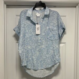 Sundays Blue and White Floral Blouse
